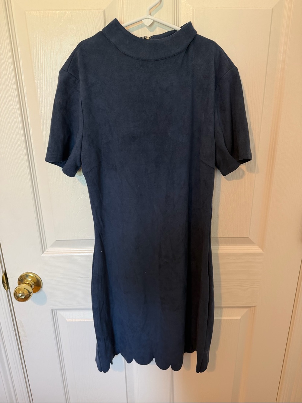 HYFVE Navy Scalloped-Hem Mini Dress